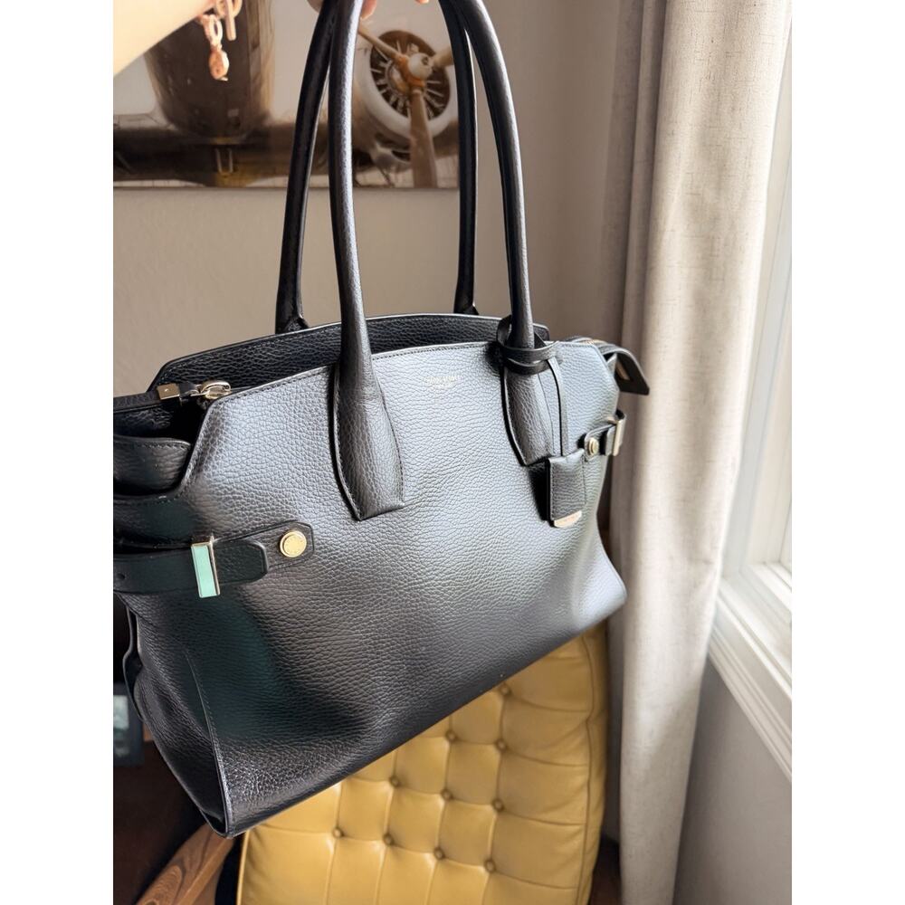 Henri Bendel Black Pebble Leather Tote with Gold Hardware Authentic - Picture 2 of 16